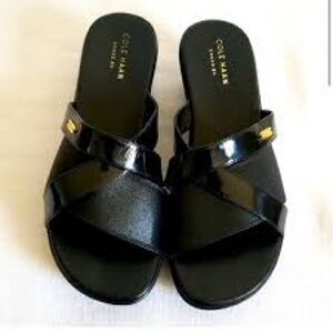 Cole Haan Margate Black Wedge Sandals